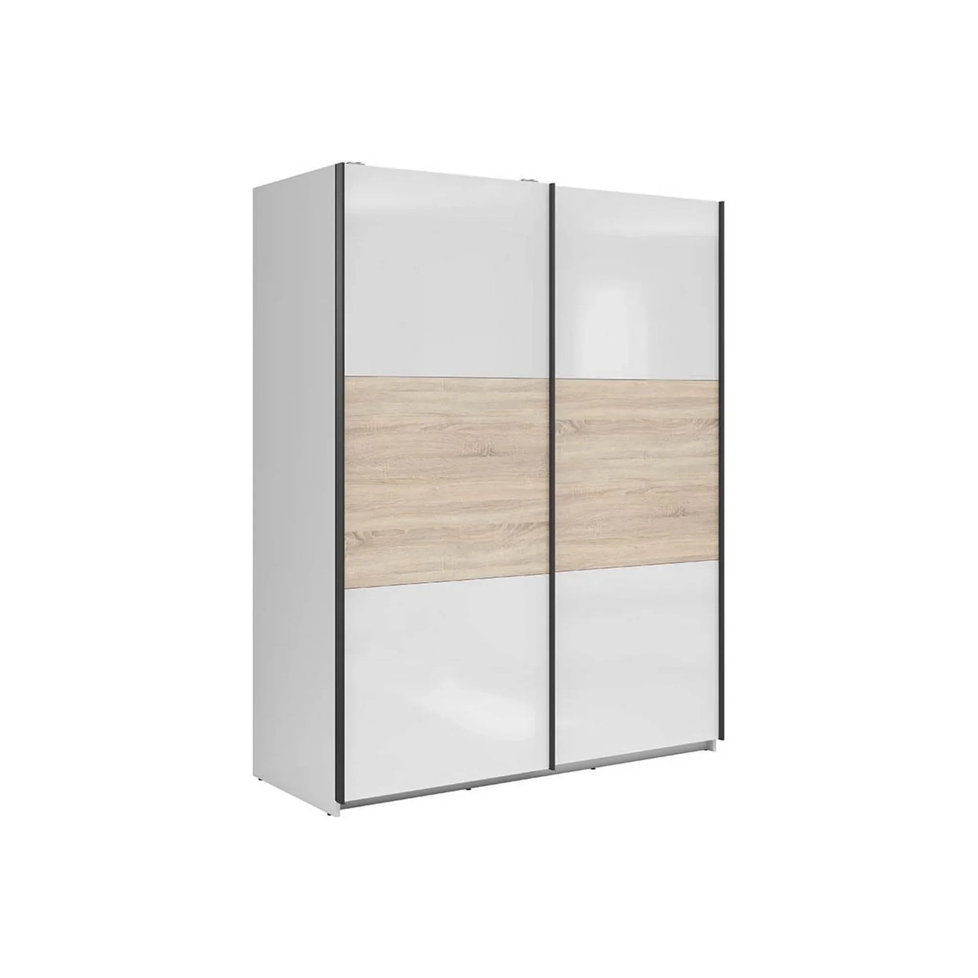 Dulap BERGEN OCN-29295, alb lucios/stejar sonoma