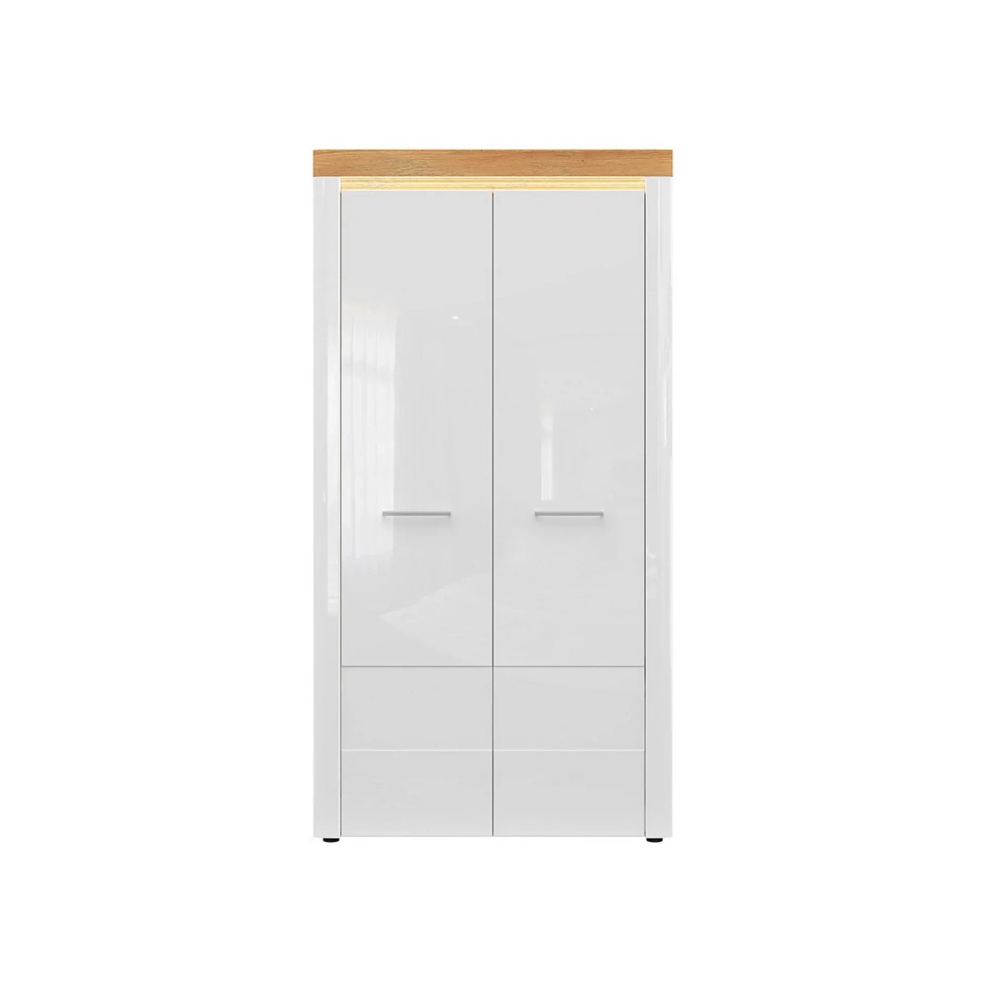 Dulap BERGEN OCN-29301, alb lucios/stejar