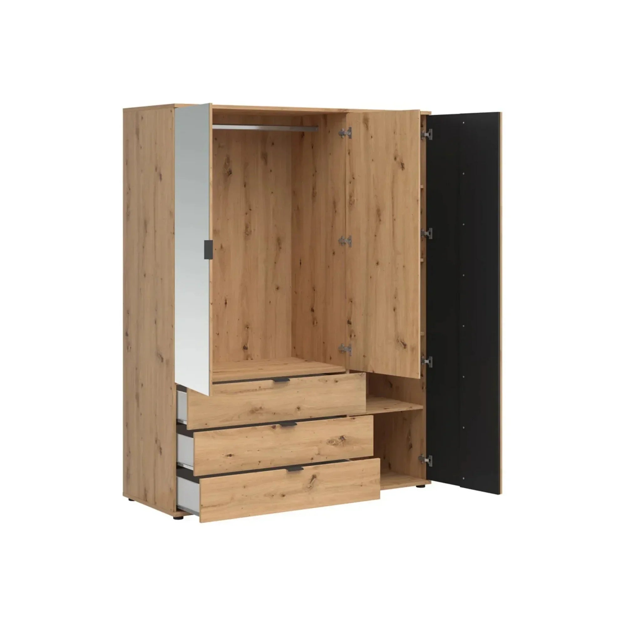 Dulap BERGEN OCN-29308, stejar artisan/ negru mat