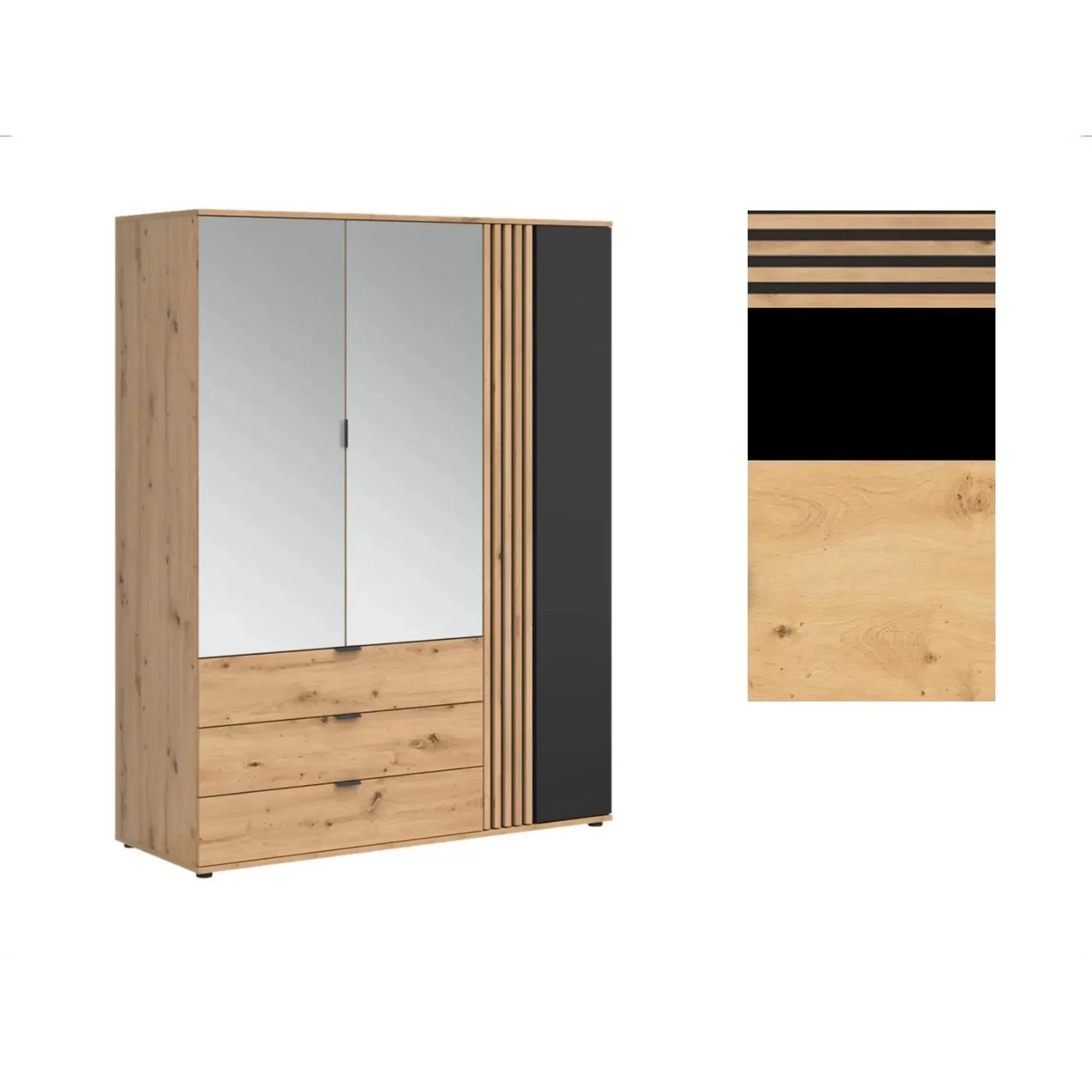 Dulap BERGEN OCN-29308, stejar artisan/ negru mat