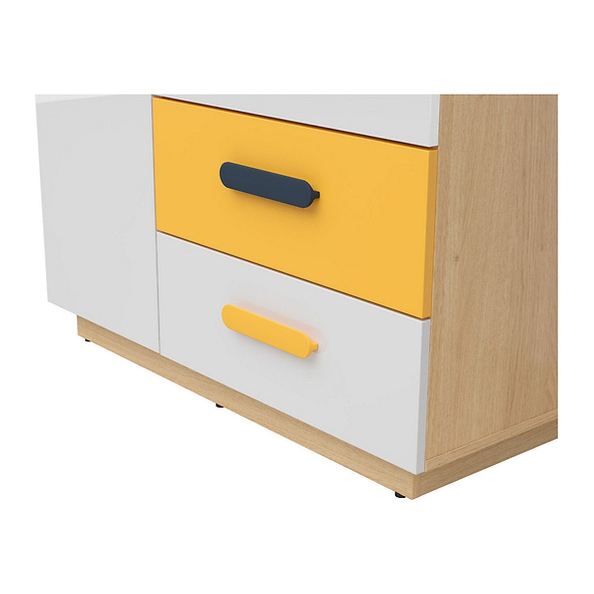 Dulap BERGEN OCN-29324, alb/stejar sonoma/galben