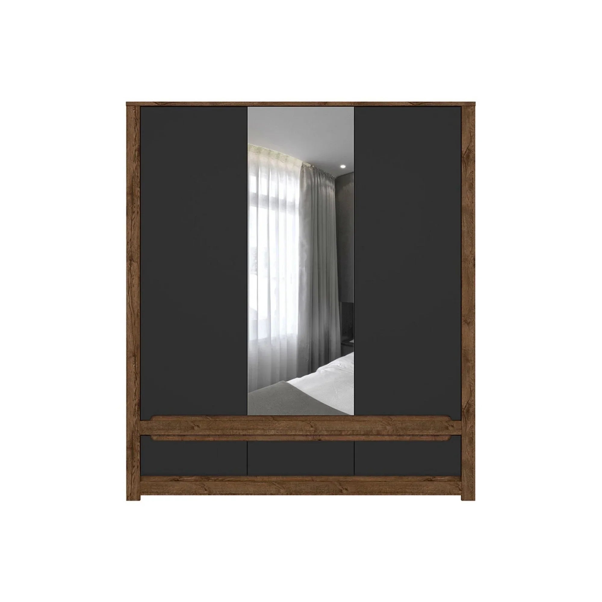 Dulap BERGEN OCN-29364, negru mat/stejar