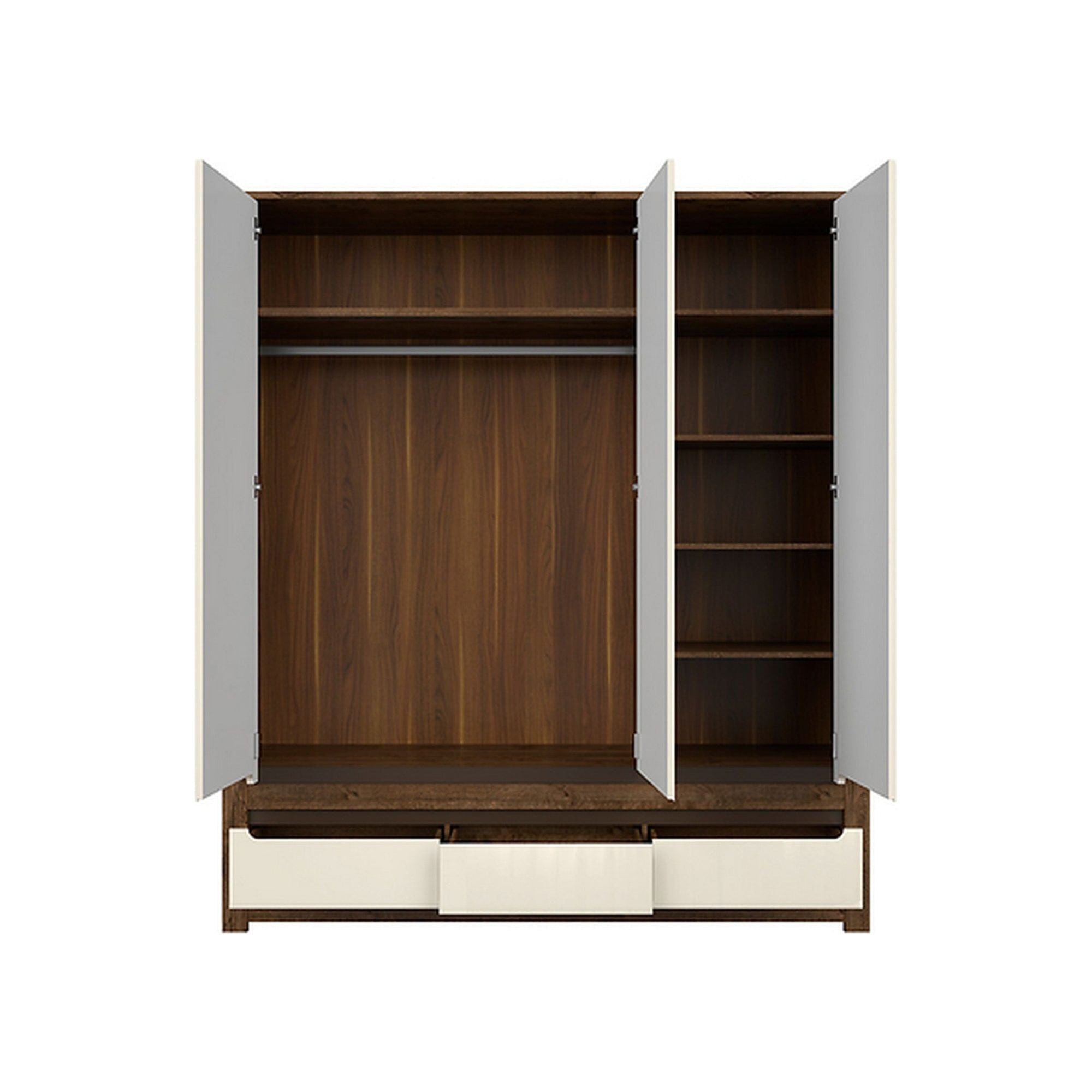 Dulap BERGEN OCN-29390, alb perla/stejar april