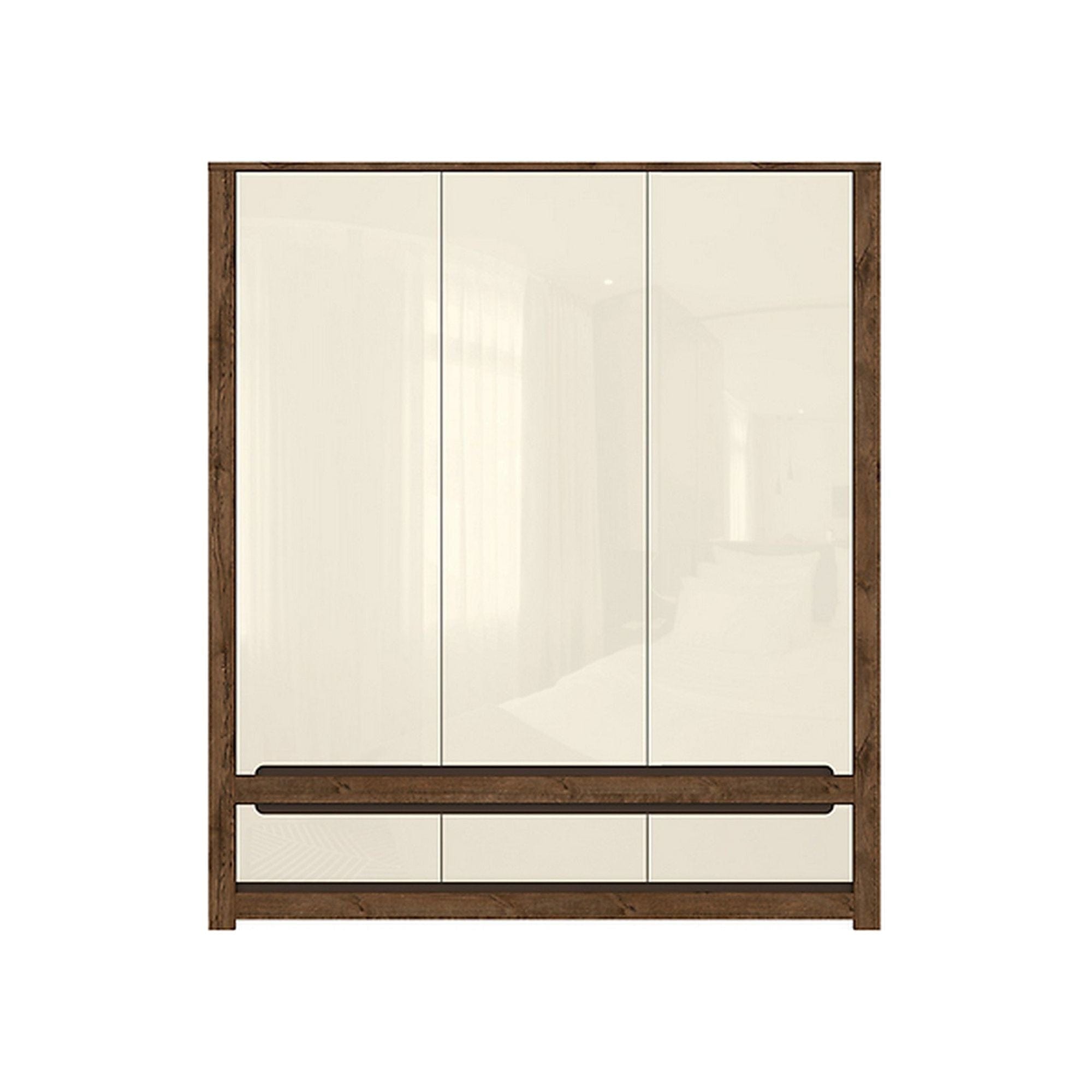 Dulap BERGEN OCN-29390, alb perla/stejar april