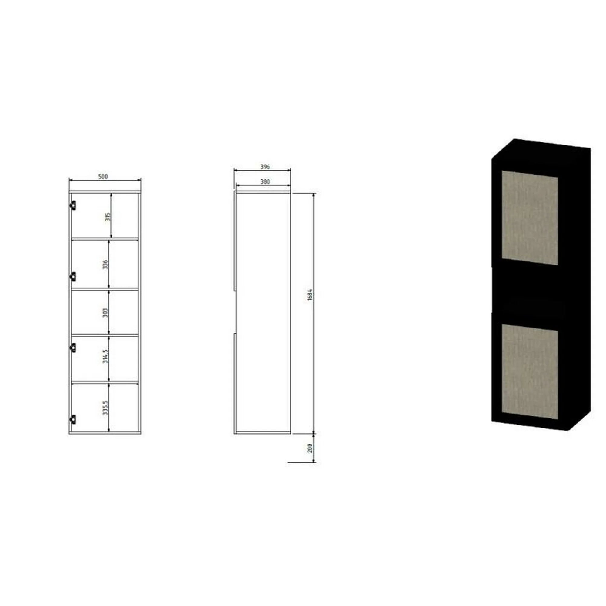 Dulap HOUSTON OCN-37893, negru
