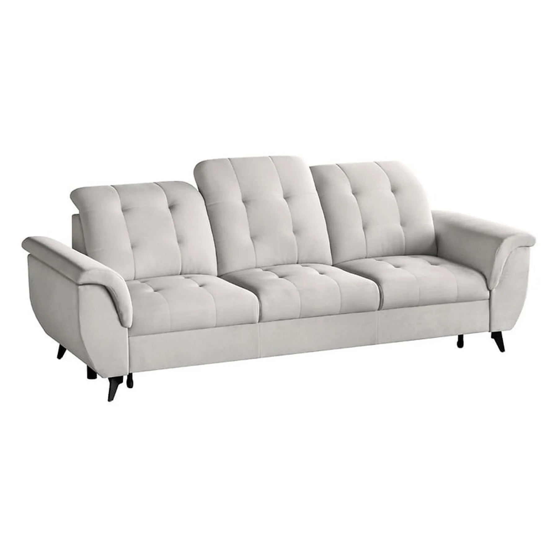 Canapea extensibila DORIA, stofa catifelata crem - Portland 21, 252x100x106 cm