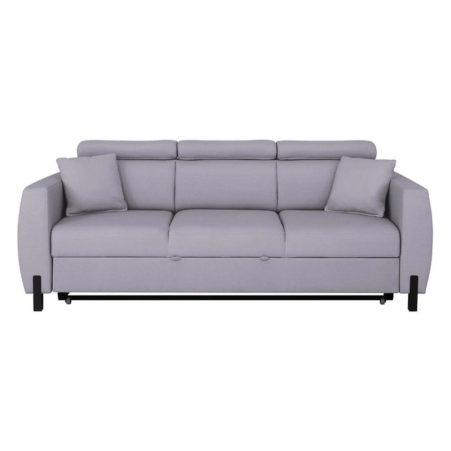 Canapea extensibila TULIO, stofa catifelata gri - Maya 19, 235x96x92 cm