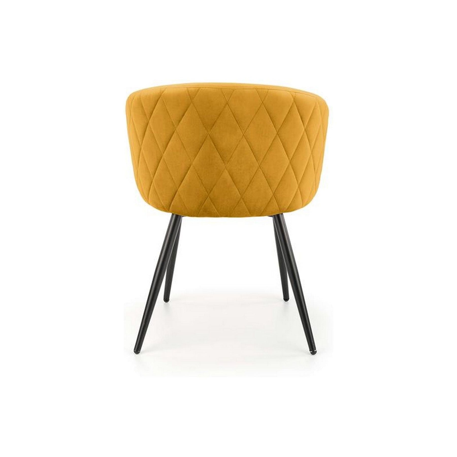 Scaun tapitat K430, galben, stofa catifelata, 61x54x77 cm