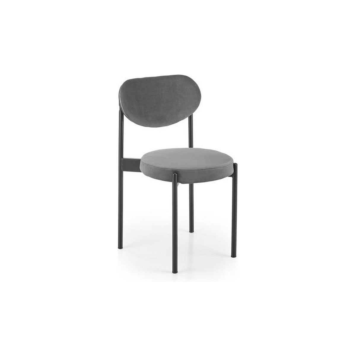 Scaun tapitat K509, gri, stofa catifelata, 42x48x80 cm