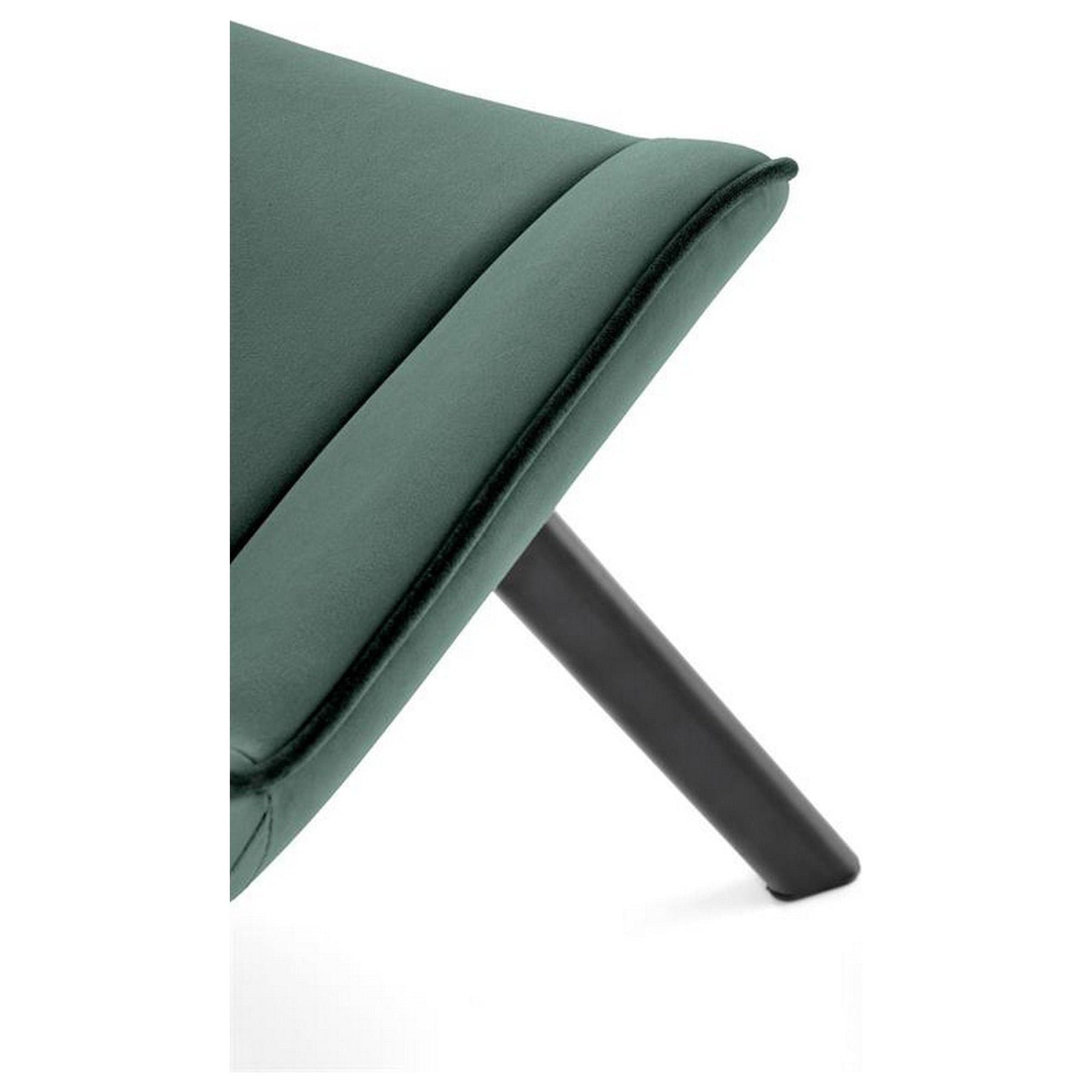 Scaun tapitat K520, verde/negru, stofa catifelata, rotativ, 45x63x80 cm