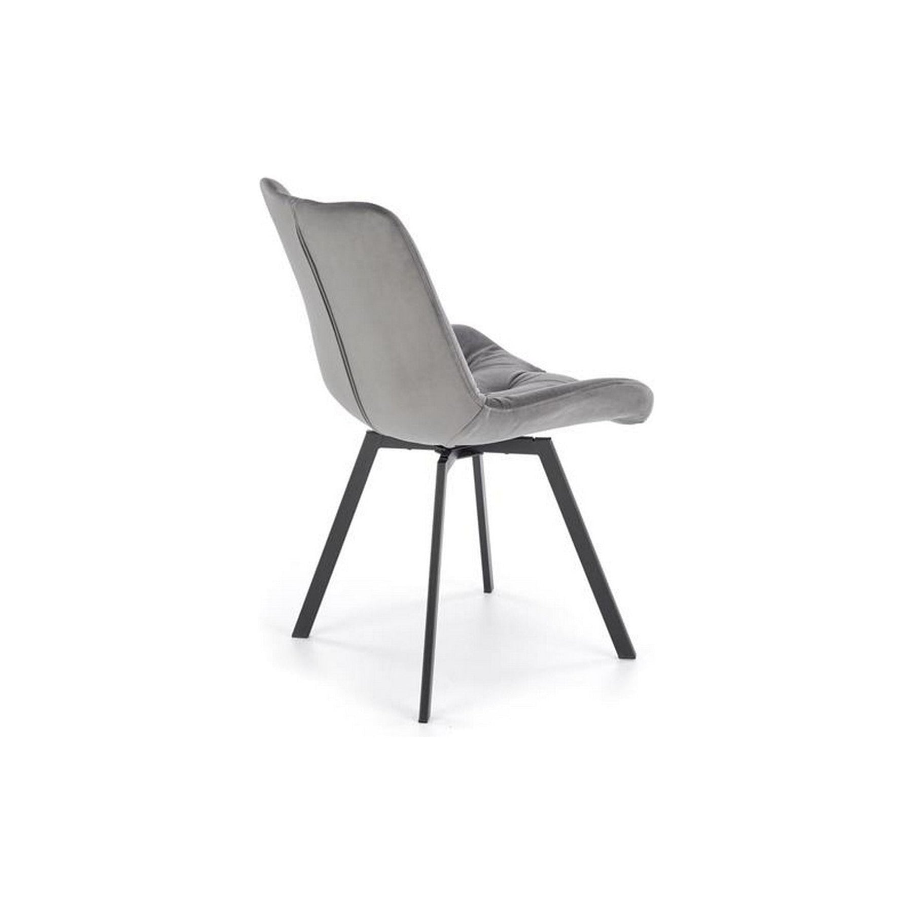Scaun pivotant K519, gri, stofa catifelata/metal, 54x63x86 cm