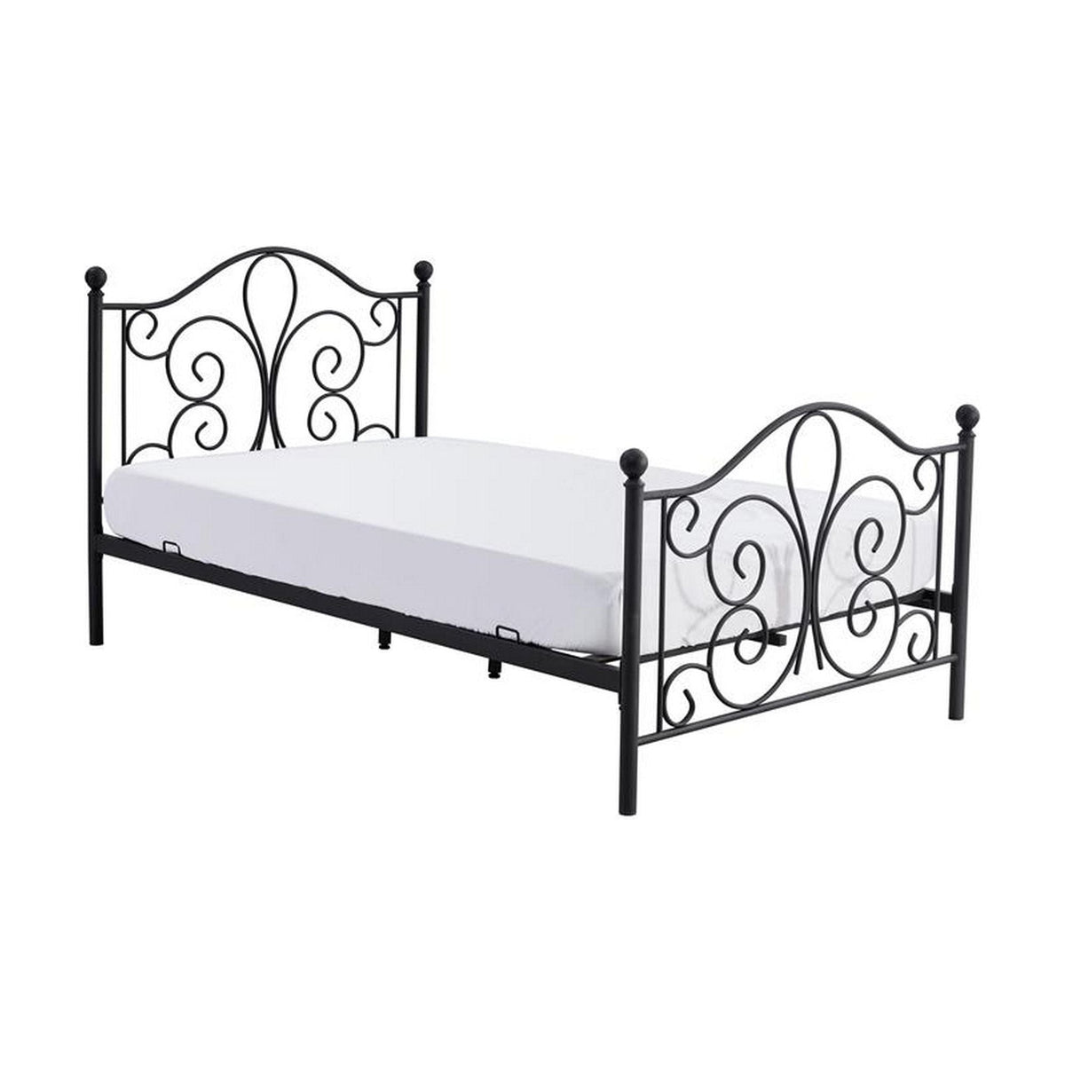 Pat PANAMA 120, negru, cadru metalic, 124x209x93 cm