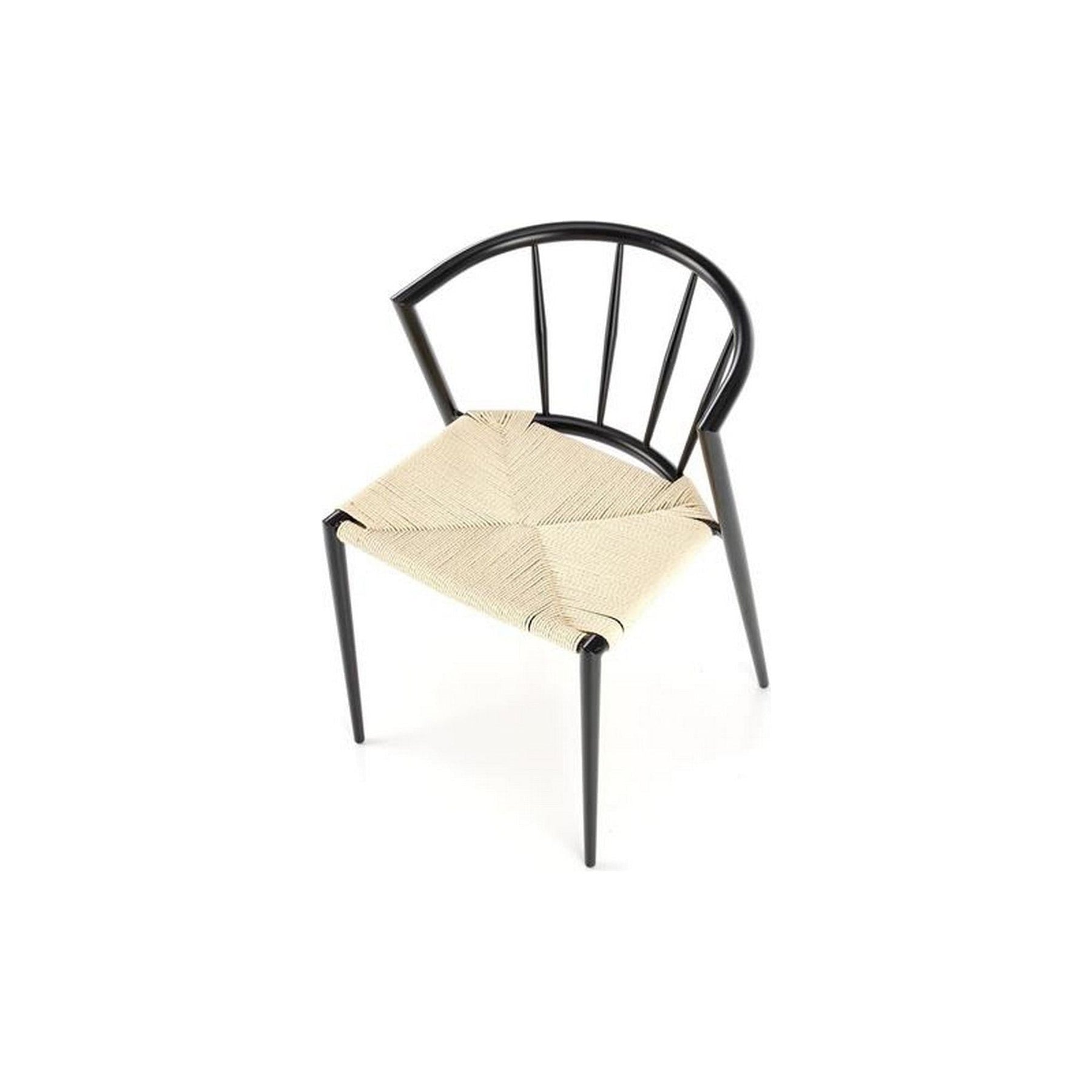 Scaun K515, negru/natural, sfoara/otel, 51x52x72 cm