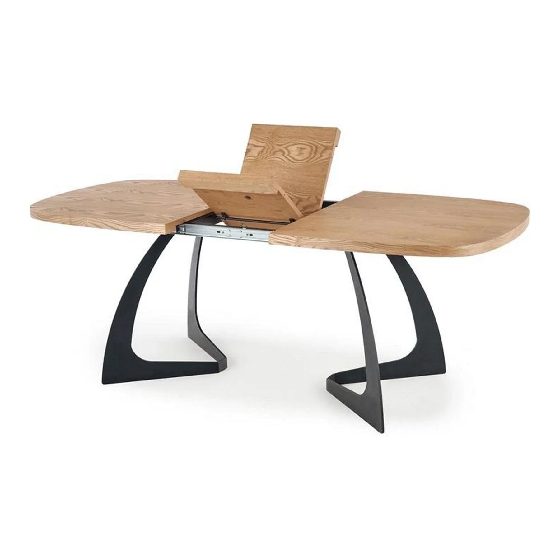 Masa extensibila VELDON, stejar/negru, 160/220x90x75 cm