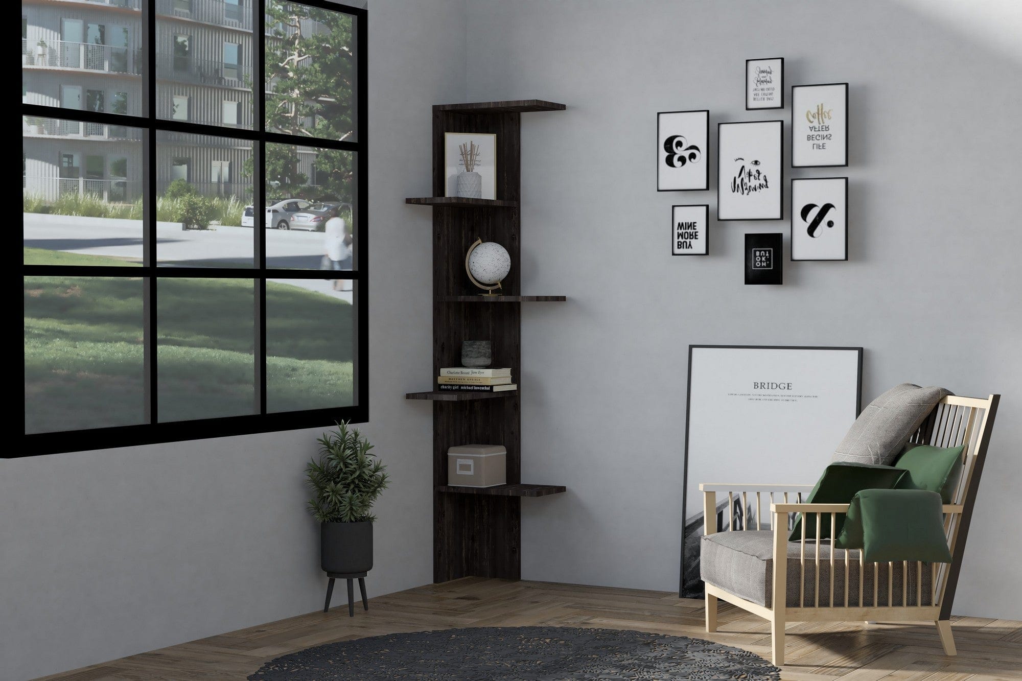 Etajera AMSTERDAM OCN-32822, gri antracit