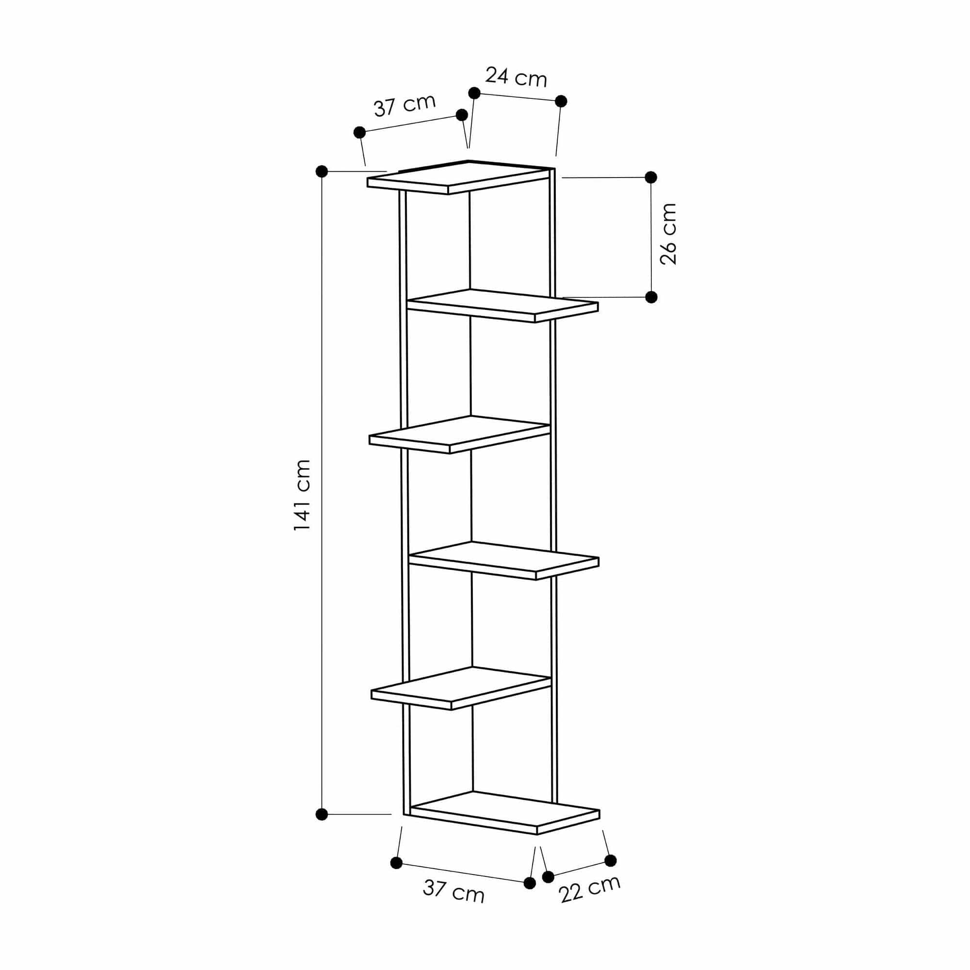 Etajera AMSTERDAM OCN-32825, alb