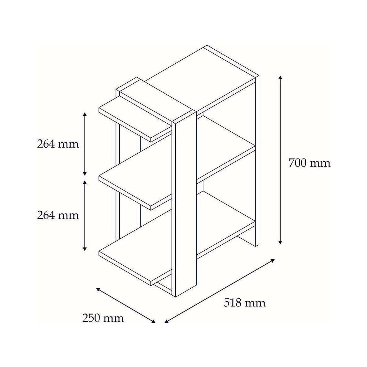 Etajera AMSTERDAM OCN-32829, stejar/alb