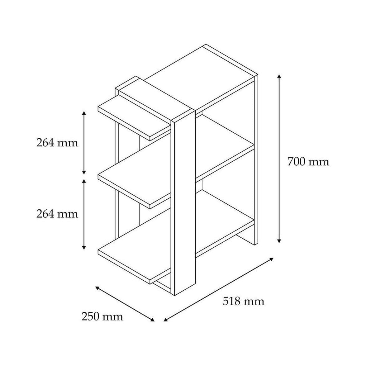 Etajera AMSTERDAM OCN-32830, nuc/gri antracit