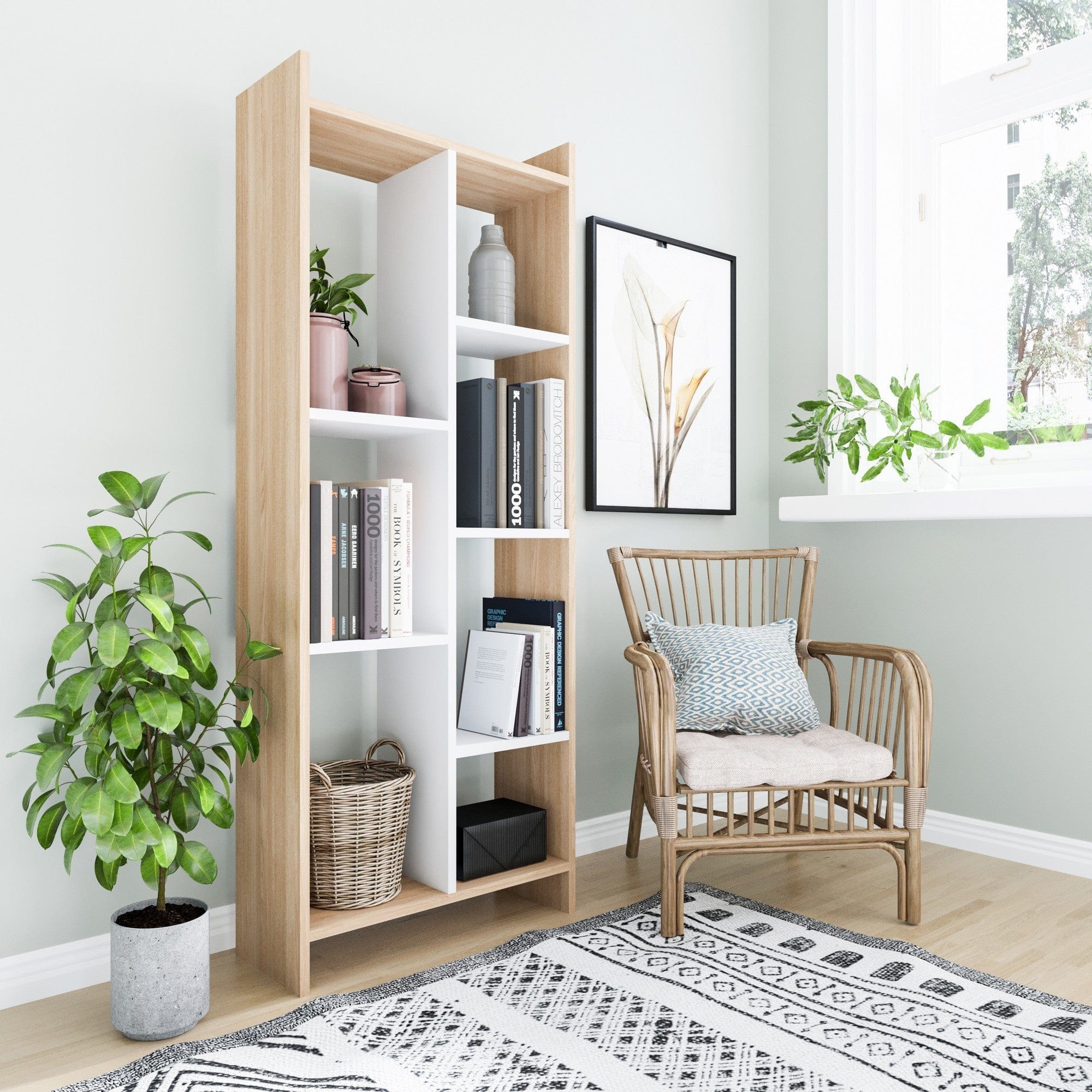 Etajera AMSTERDAM OCN-32847, stejar sonoma/alb