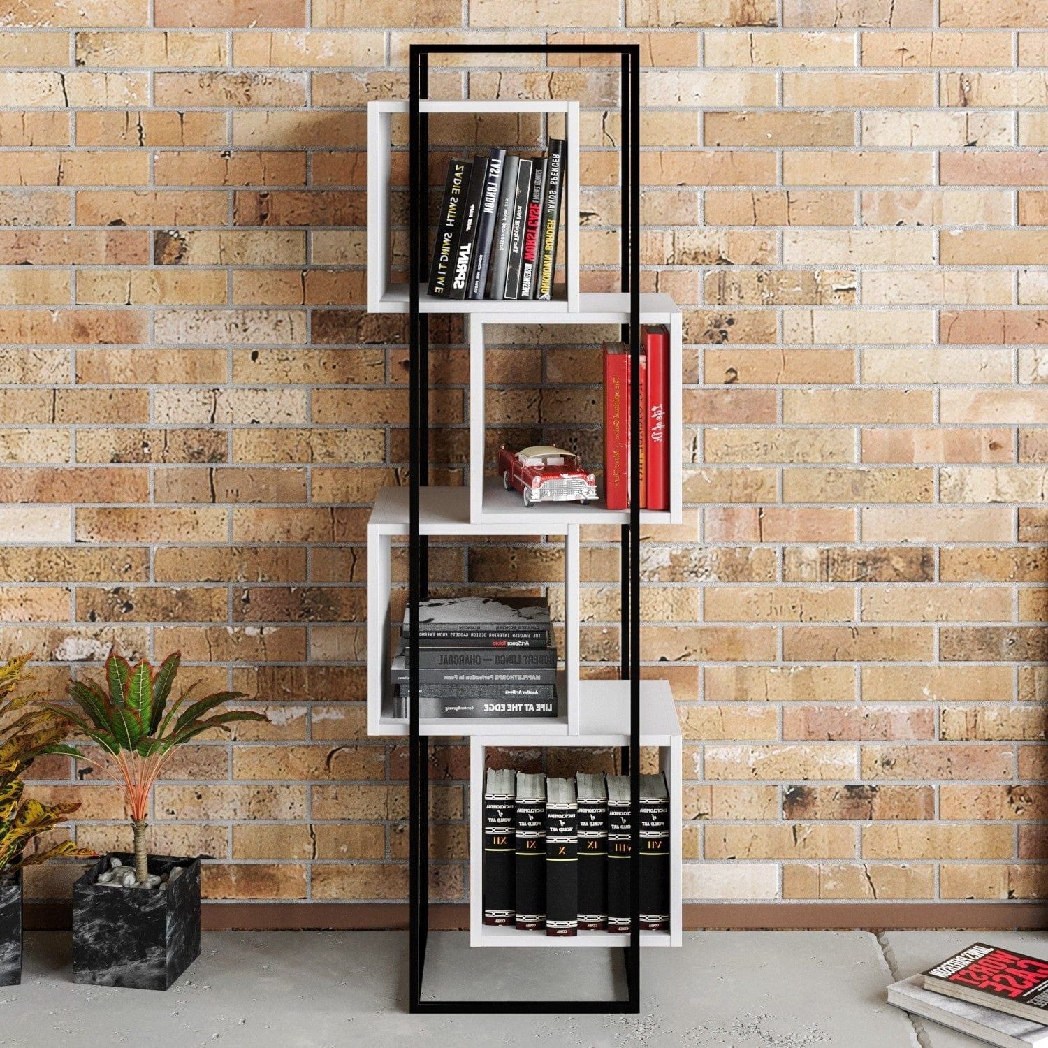 Etajera AMSTERDAM OCN-32868, alb/negru