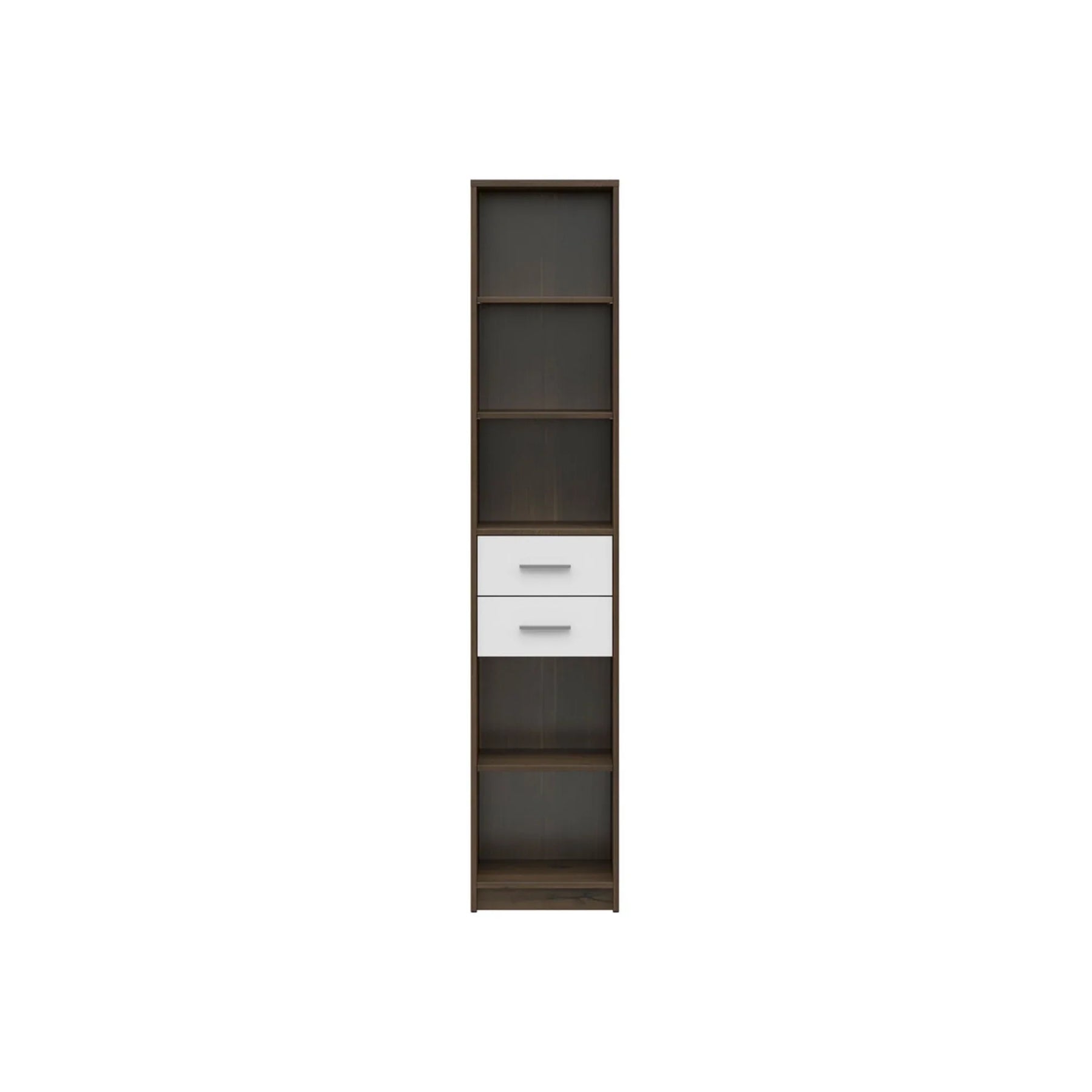Biblioteca NEPO PLUS, stejar inchis/alb, PAL laminat, 40x34x197 cm