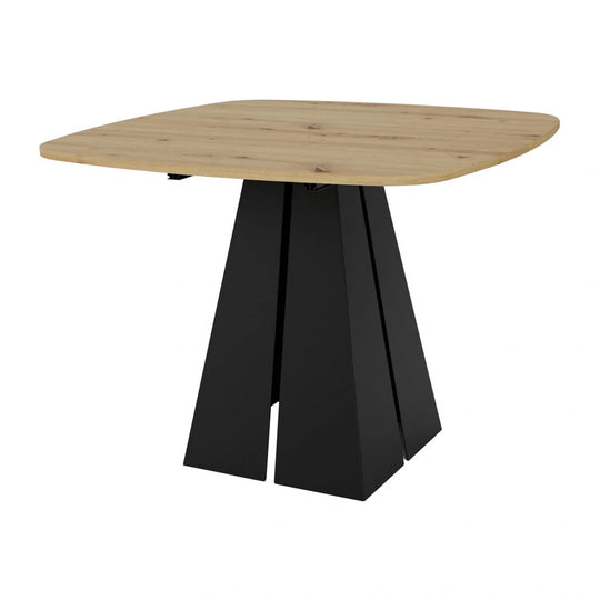 Masa extensibila DANGO, stejar artisan/negru, 100/176x100x76 cm