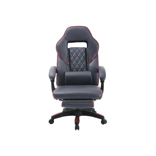Scaun gaming RIKU, gri/negru, piele ecologica, 71x64x112/122 cm