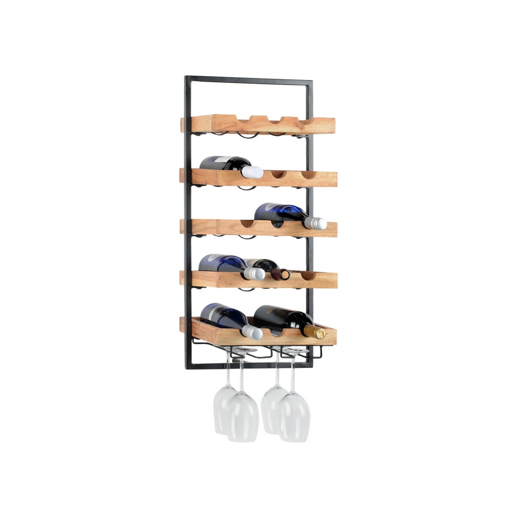 Raft VALO, stejar/negru, lemn/metal, 35x25x75 cm