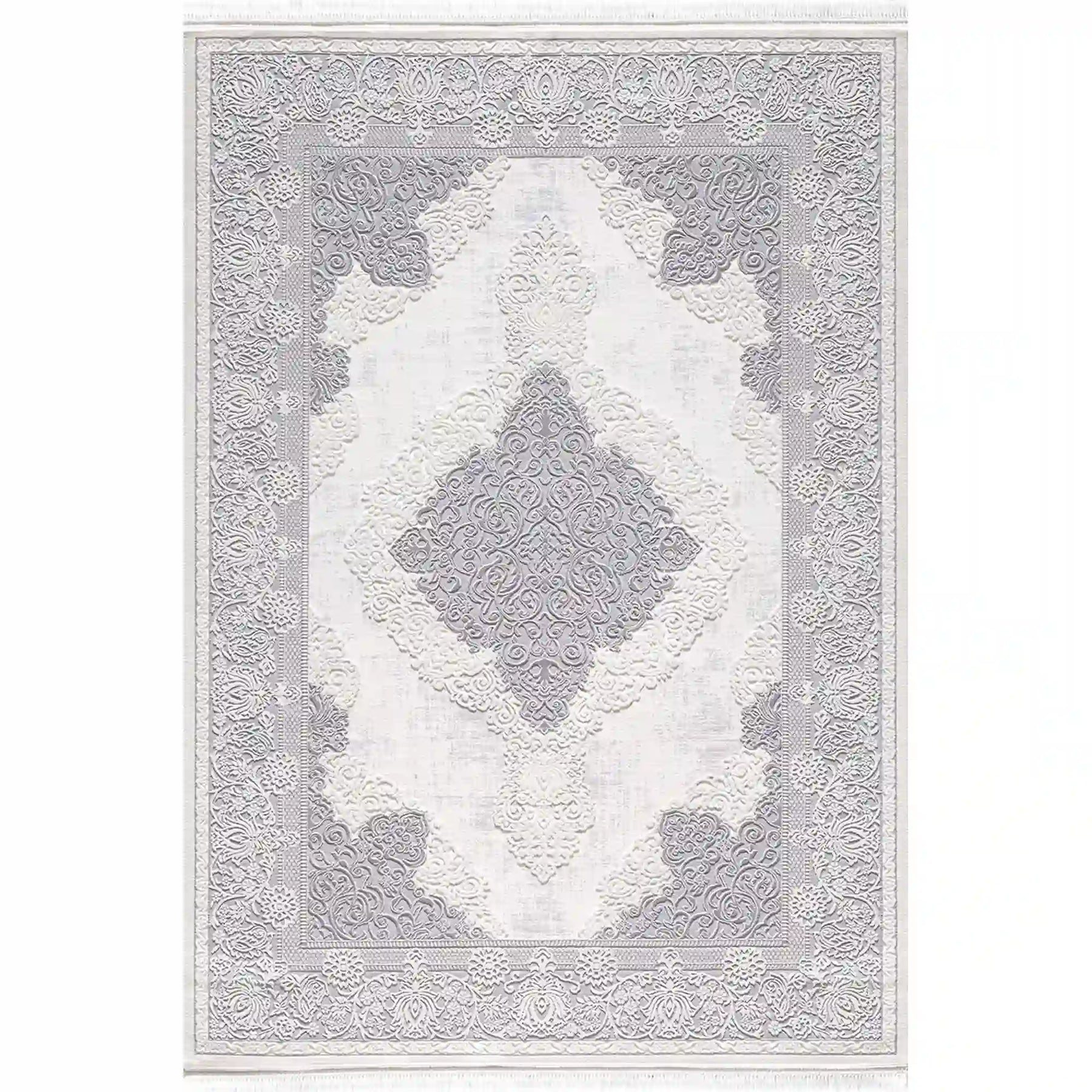 Covor VANESSA 06152A, 80x150 cm, forma dreptunghiulara, acril/poliester, gri/crem