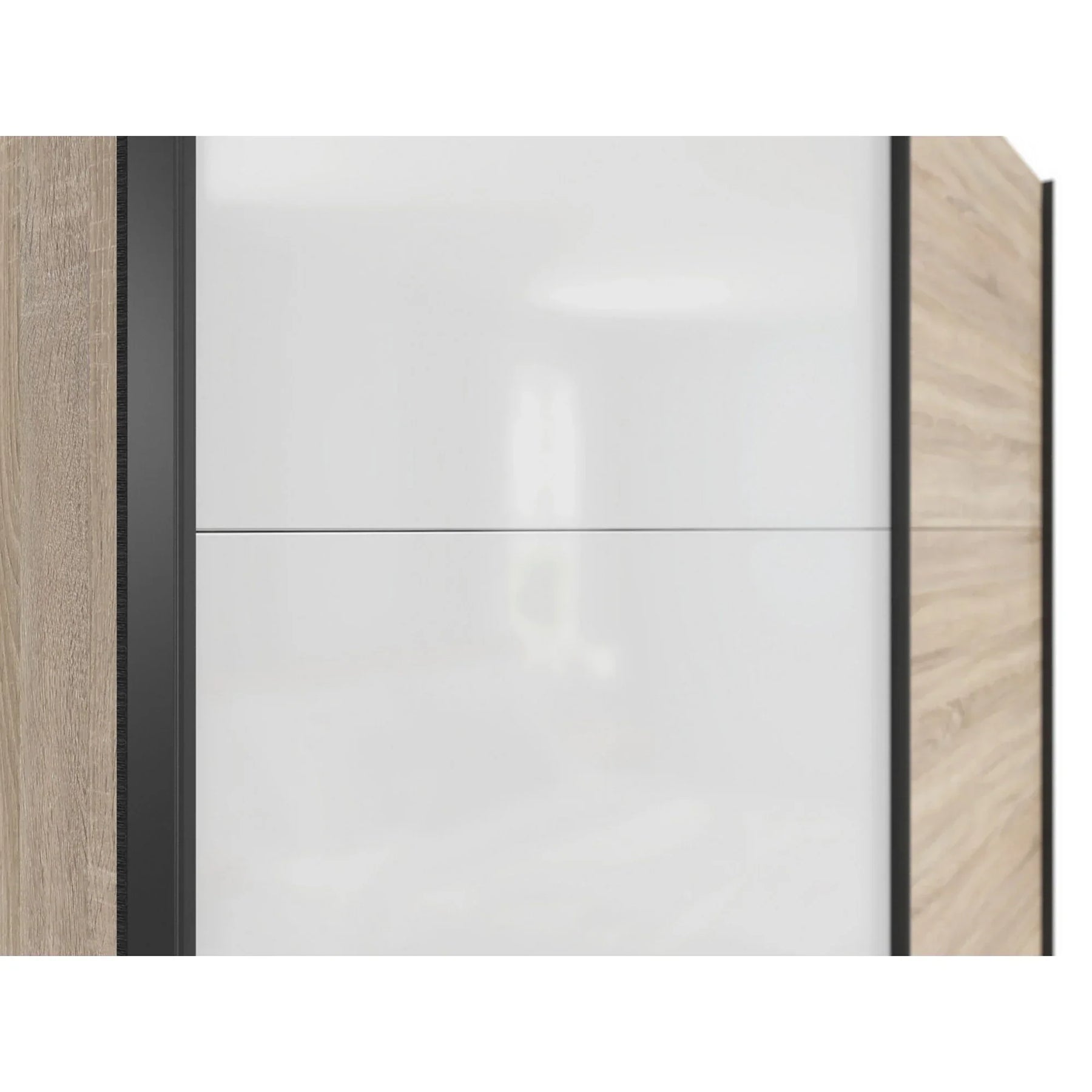 Dulap TETRIX, stejar sonoma/alb lucios, PAL, cu 2 usi, 183x60x196 cm