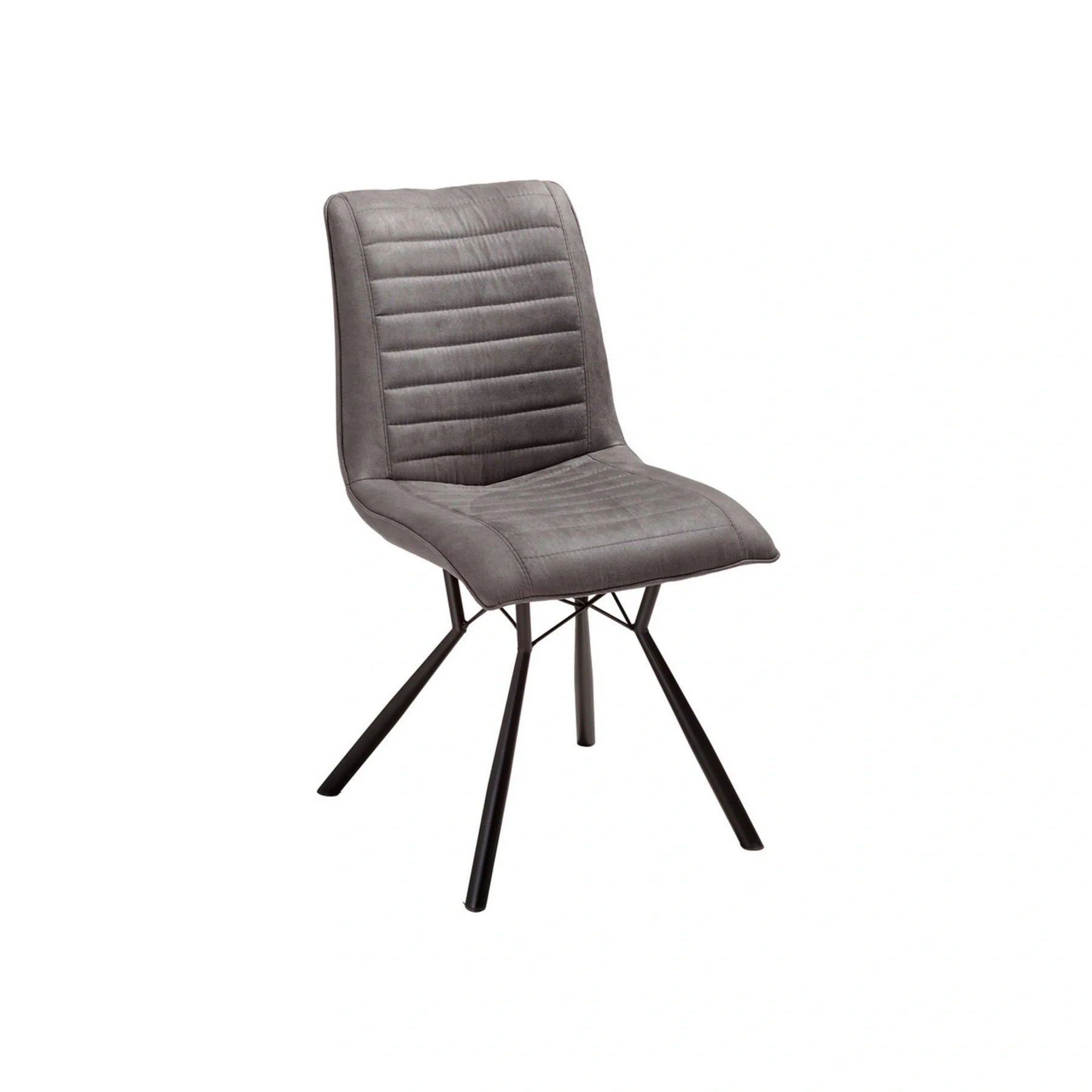 Scaun BILLY, gri antracit/negru, stofa clasica/metal, 48x60x87 cm