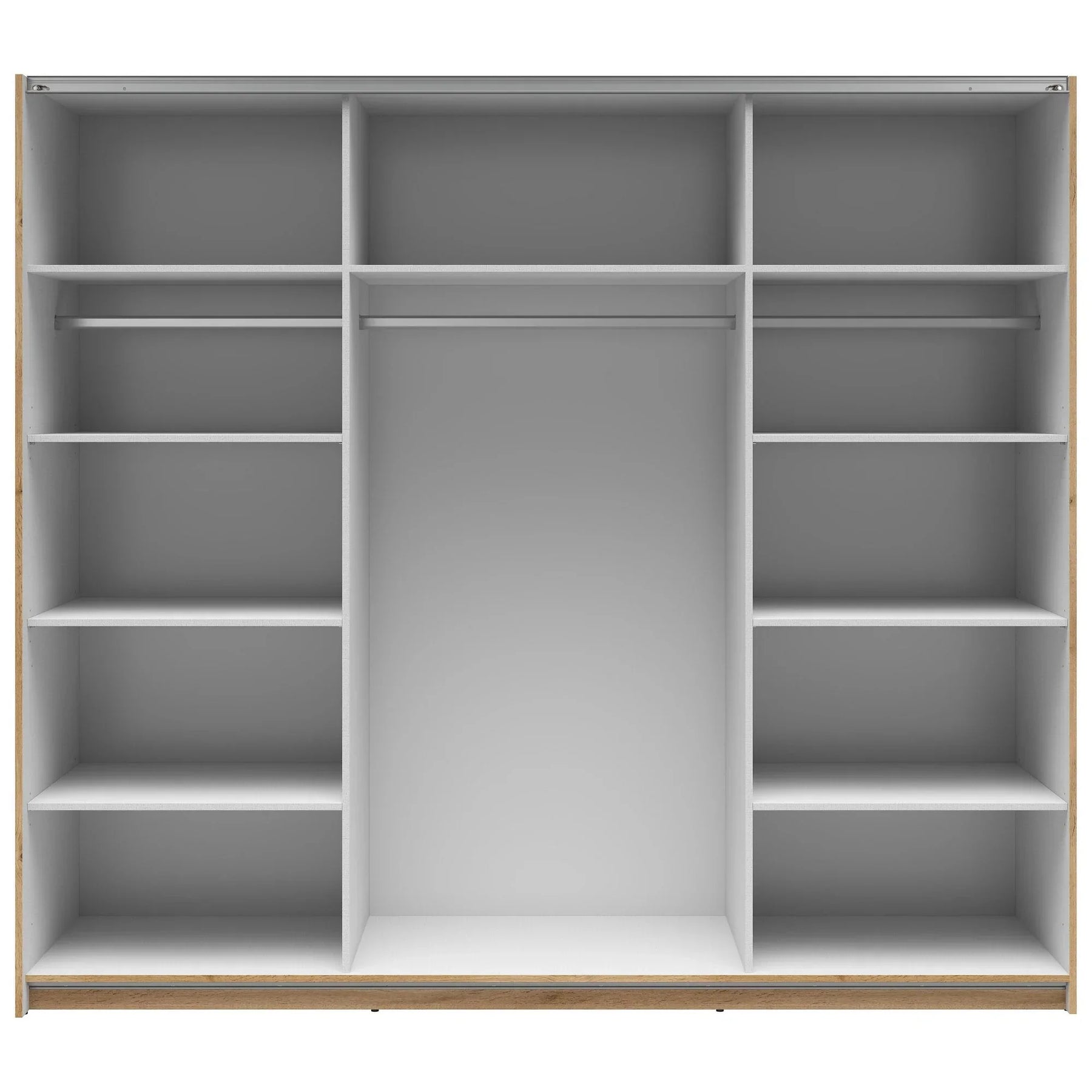 Dressing TETRIX, stejar wotan, PAL, cu 2 usi si oglinzi, 220x60x196 cm