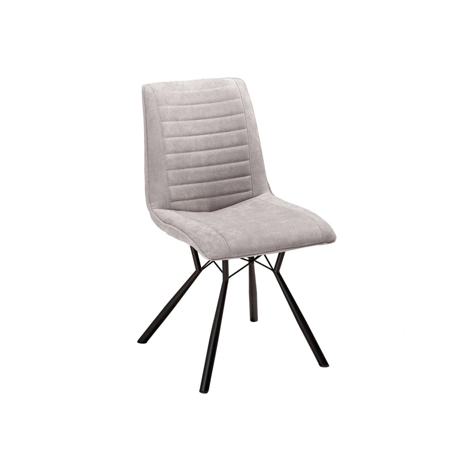 Scaun BILLY, gri deschis/negru, stofa clasica/metal, 48x60x87 cm