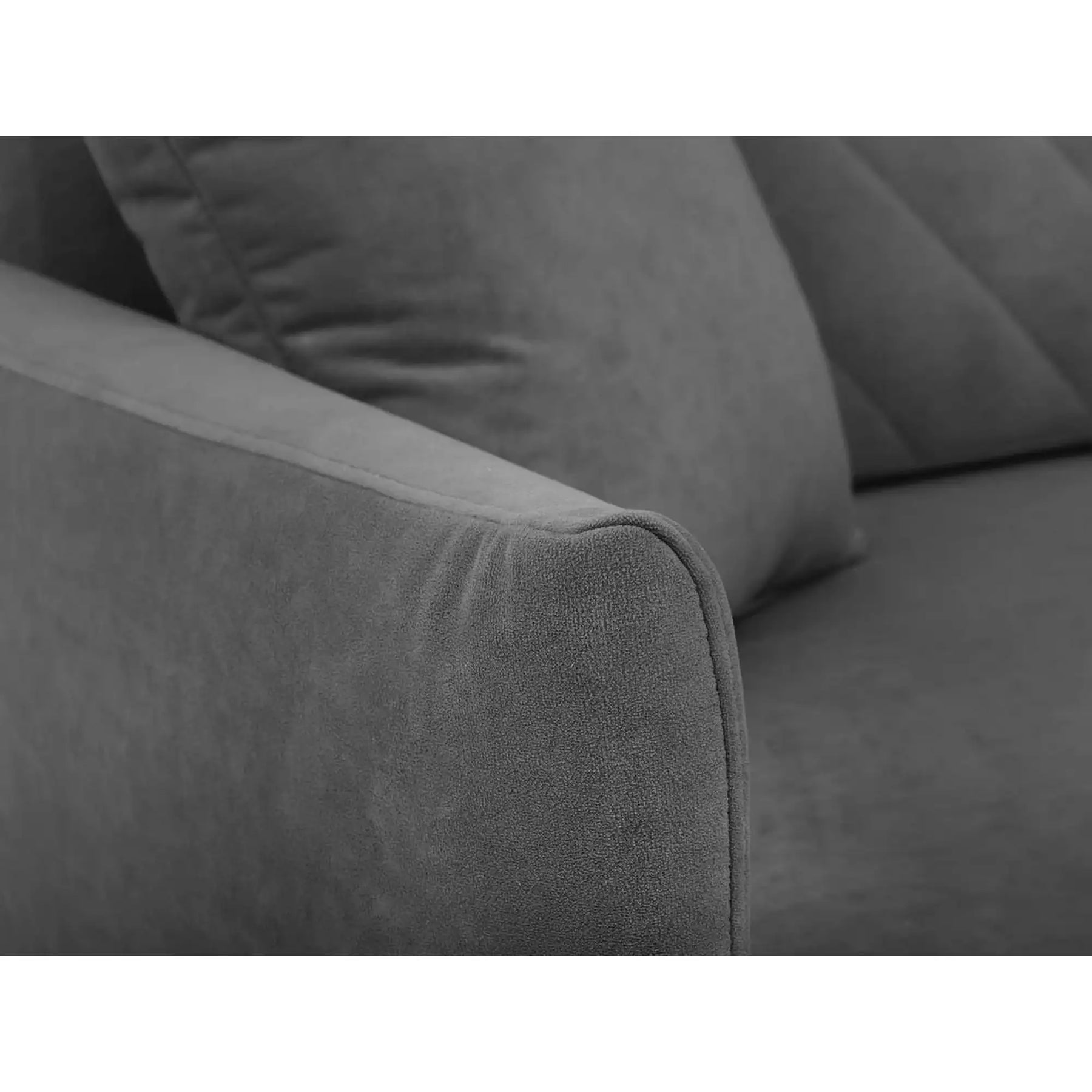 Canapea extensibila LOGAN, stofa catifelata gri - Mavel 14, 214x96x91 cm