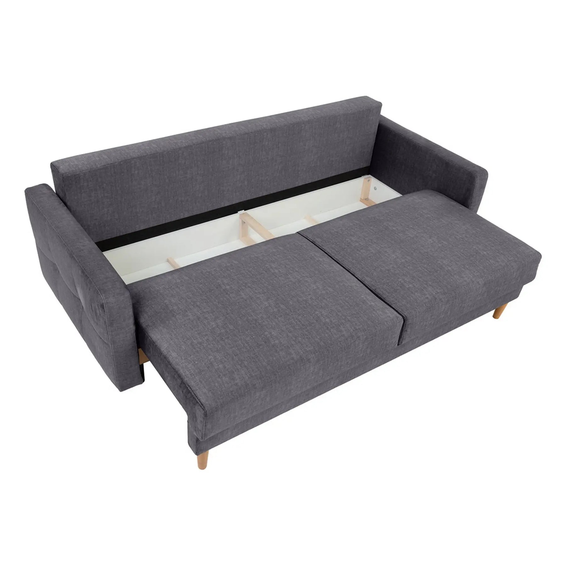 Canapea extensibila TORENT, stofa catifelata gri - Vogue 16, 220x98x95 cm