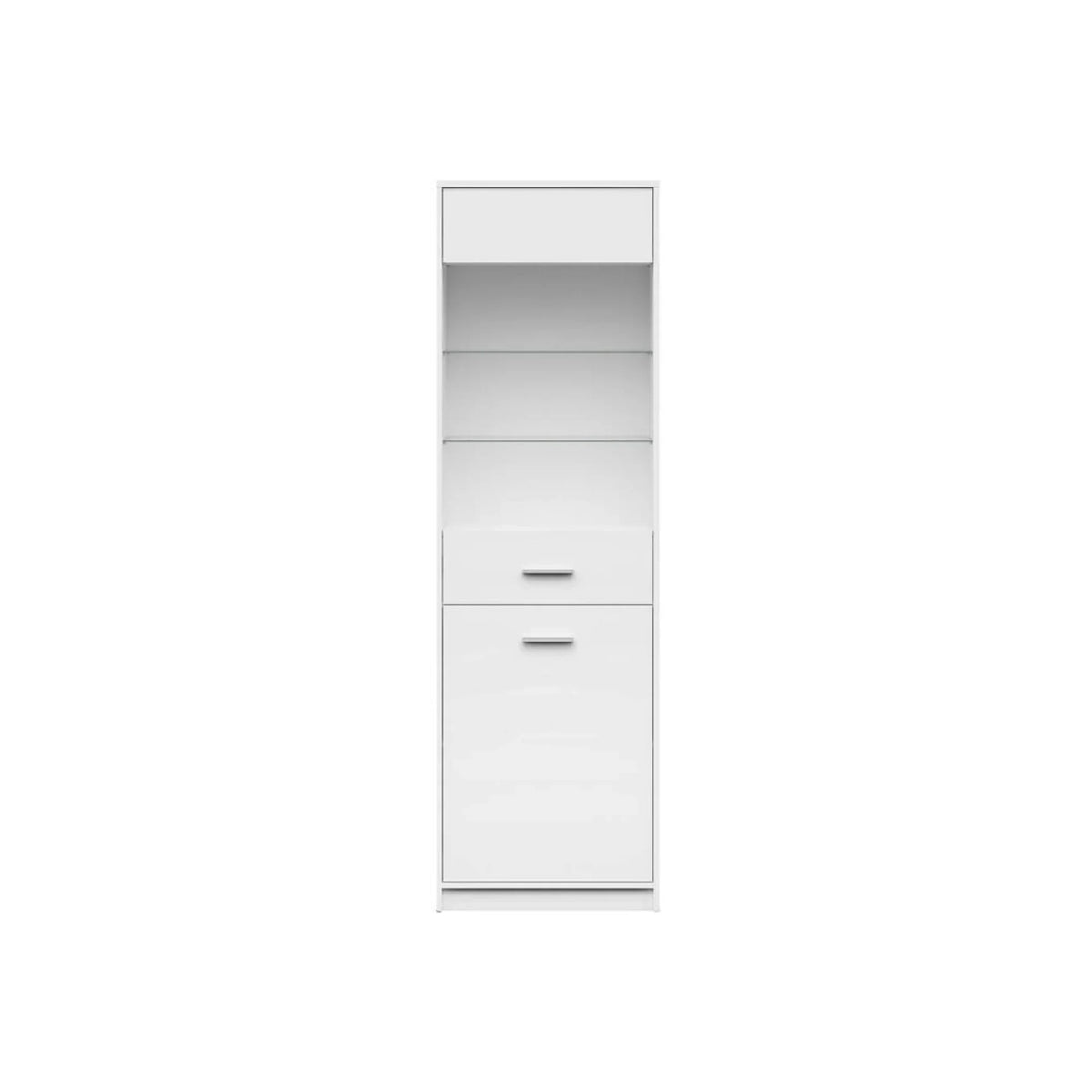 Vitrina NEPO PLUS, alb, PAL laminat/sticla, 60x34x197 cm