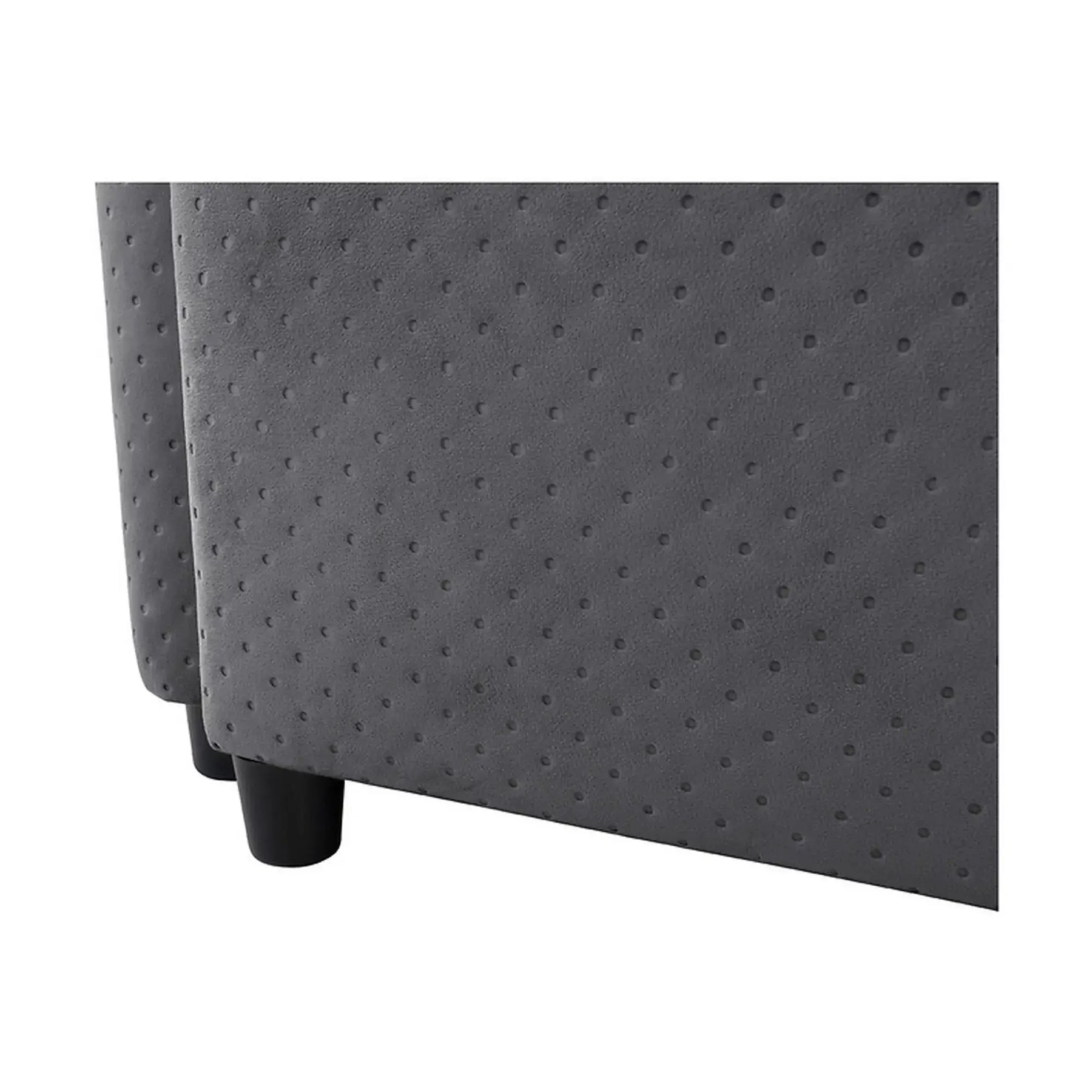 Canapea extensibila AKARO, stofa catifelata gri - Tiffany 18, cu lada depozitare, 227x114x85 cm