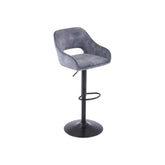 Scaun bar HANNES, gri/negru, stofa/metal, 52x56x89/111 cm