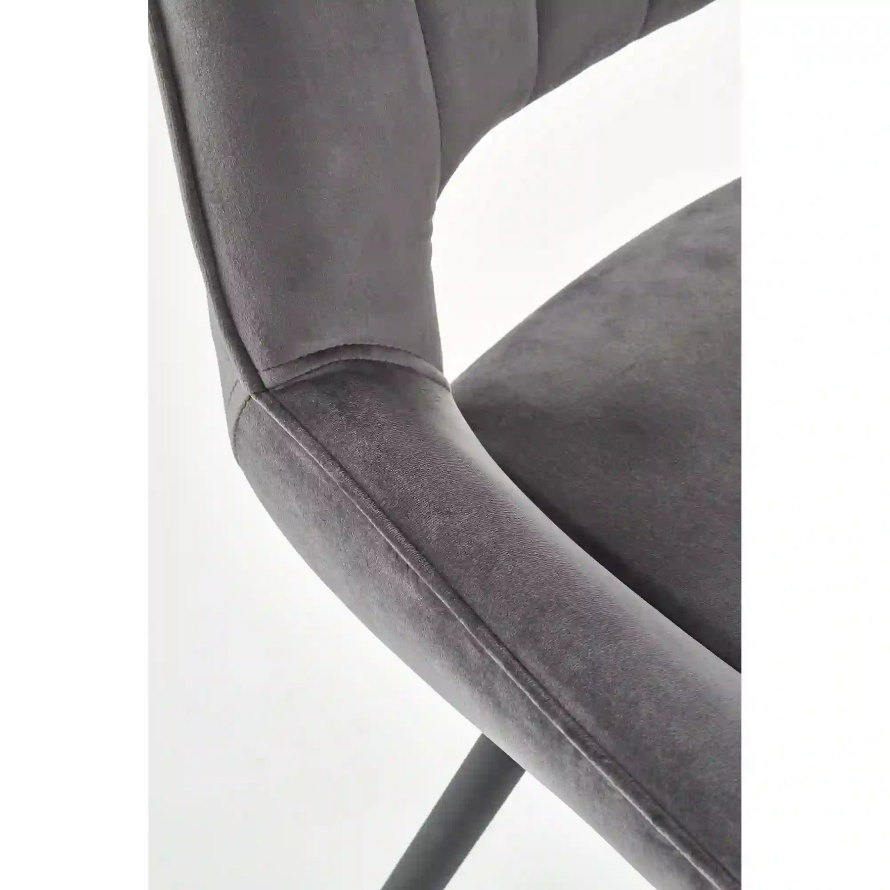 Scaun tapitat K404, gri/negru, stofa/metal, 52x58x88 cm
