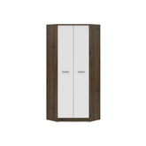 Dulap NEPO PLUS, alb/stejar nobil, PAL laminat, cu 2 usi, 80x80x197 cm