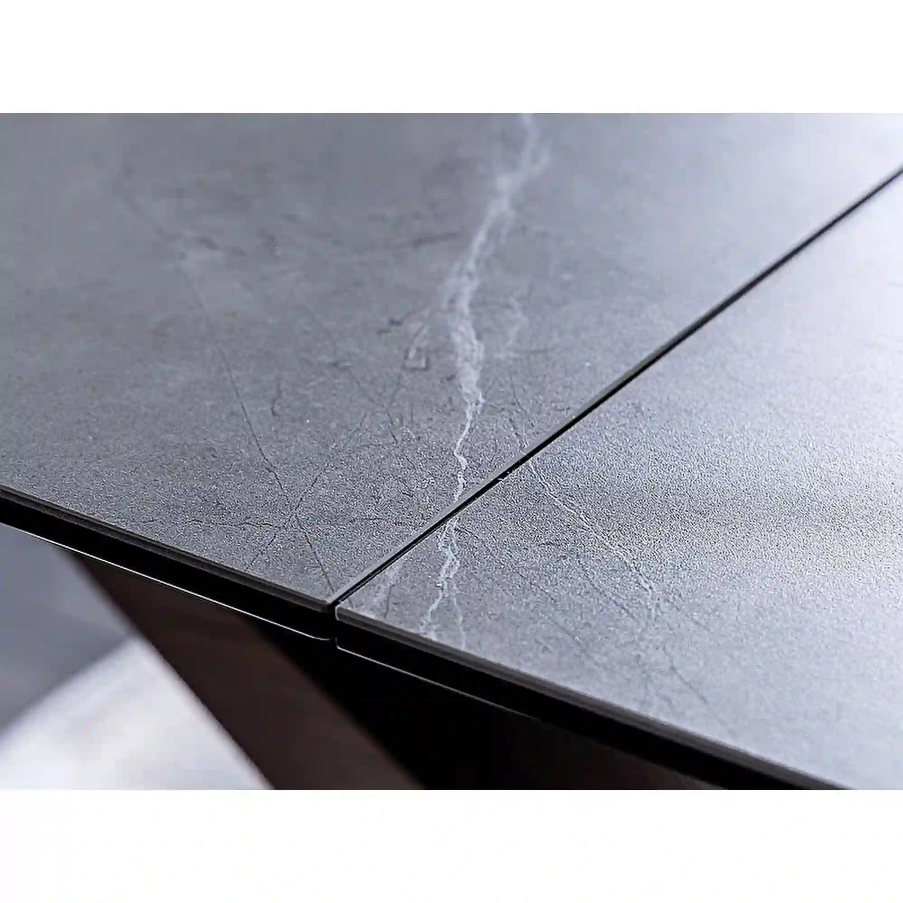 Masa extensibila DOLCE, sticla/ceramica, gri mat/nuc, 180-240x95x76 cm