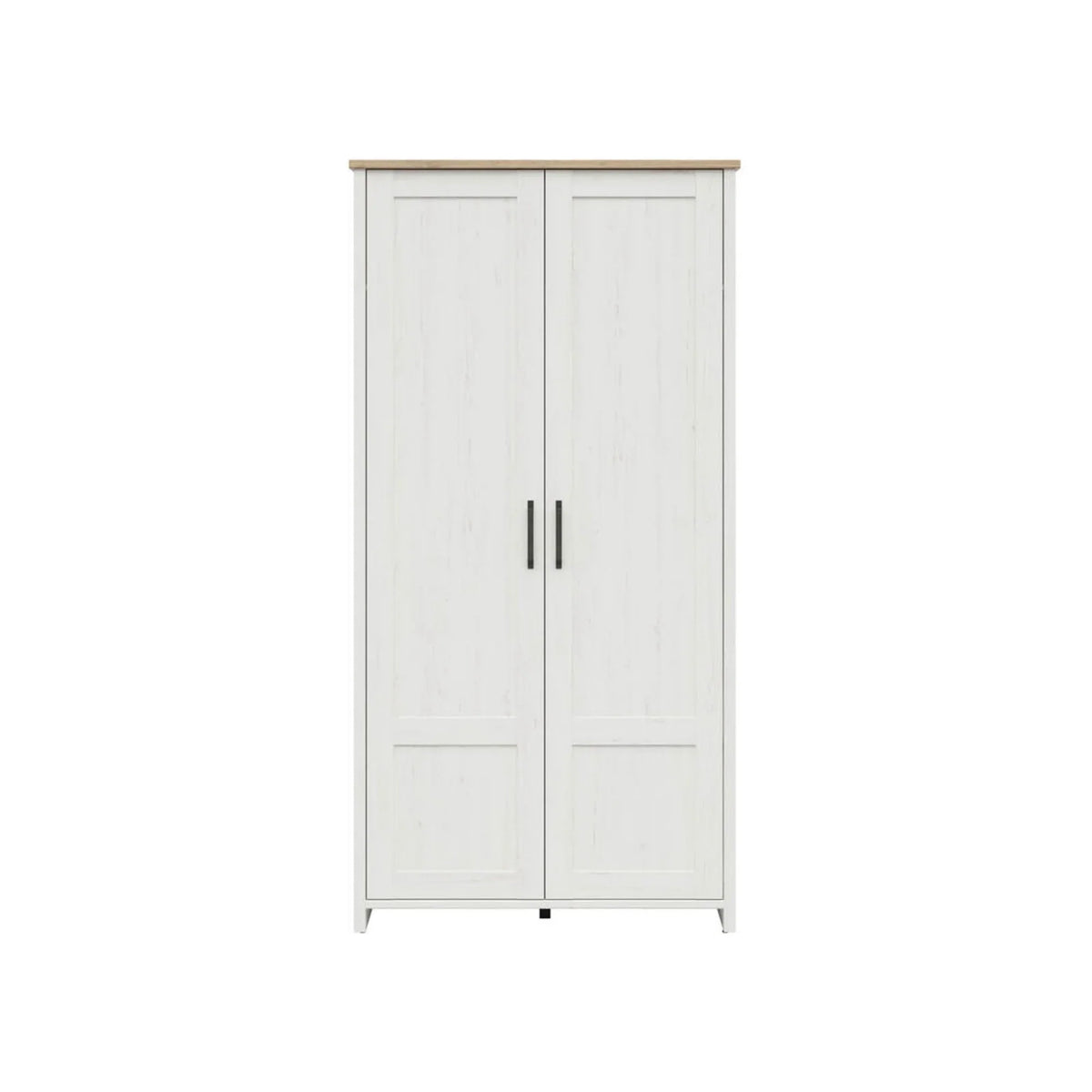 Dulap LOKSA, alb/stejar, PAL laminat, cu 2 usi, 102x57x201 cm