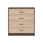 Comoda NEPO PLUS, stejar nobil/stejar sonoma, PAL laminat, cu 4 sertare, 80x34x84 cm