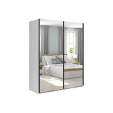 Dulap TETRIX, alb lucios, PAL, cu 2 usi si oglinzi, 154x60x196 cm