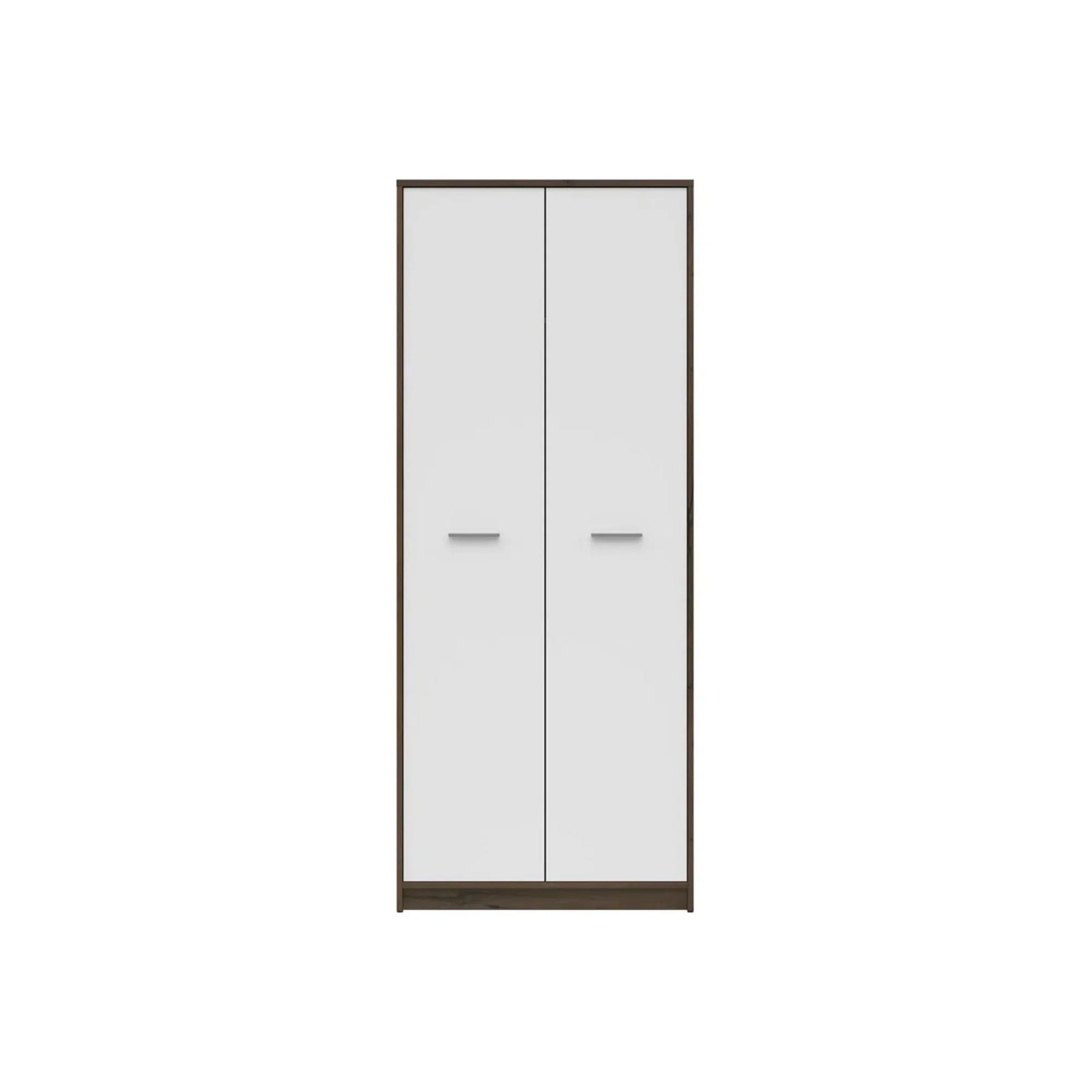 Dulap NEPO PLUS, alb/stejar, PAL laminat, cu 2 usi, 80x55x197 cm