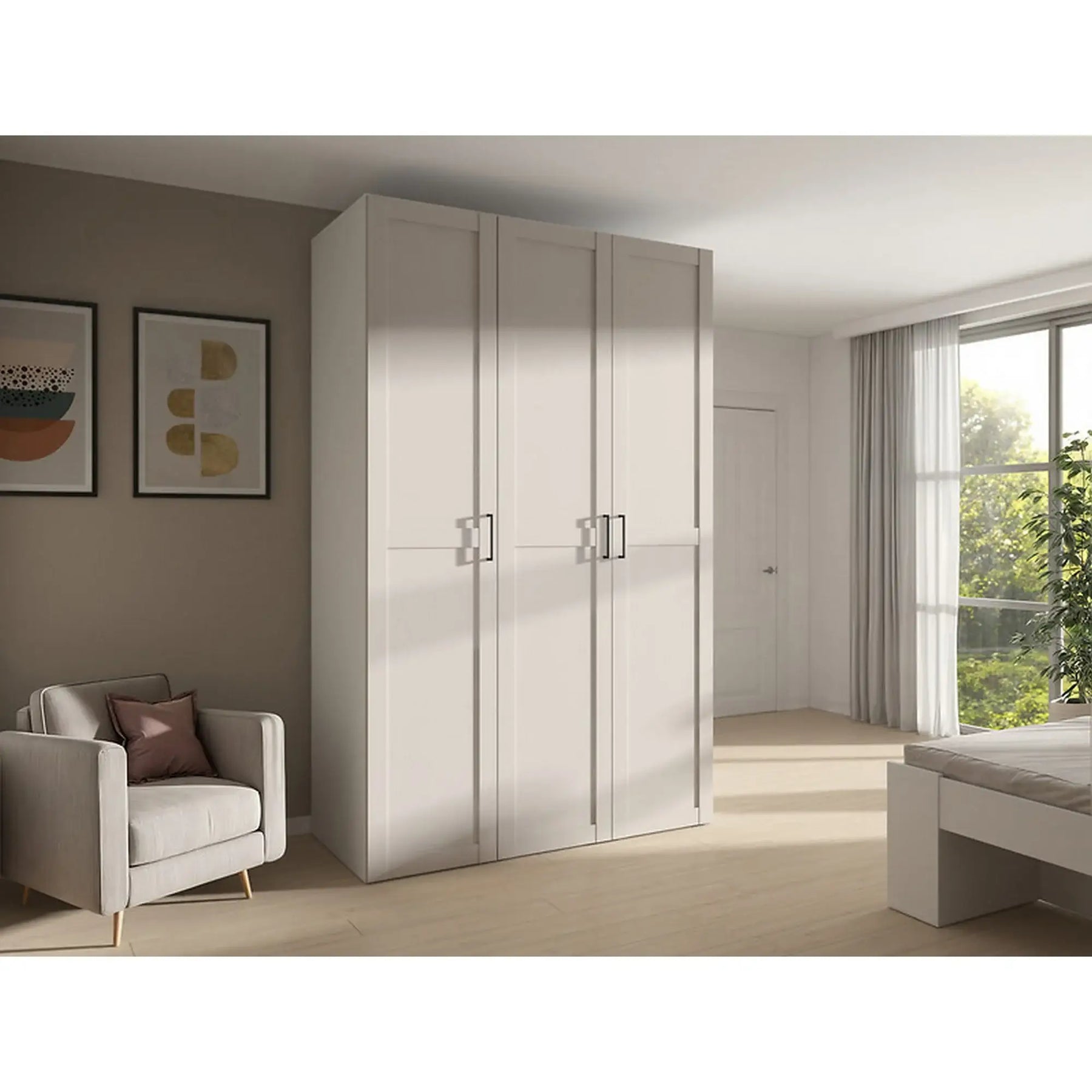 Dulap FLEX, casmir, PAL, cu 3 usi, 150x66x240 cm