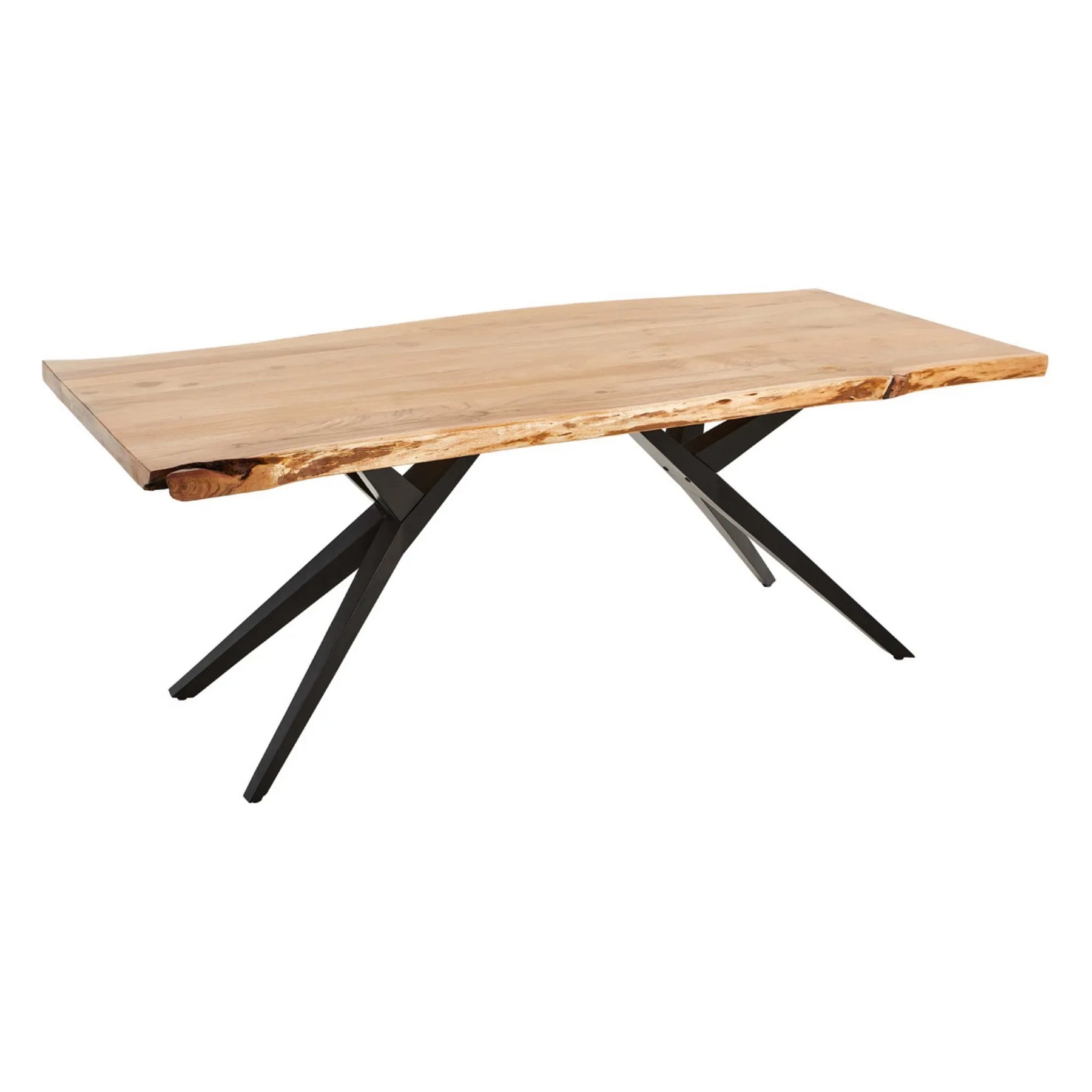 Masa TIMON, stejar/negru, lemn/metal, 200x90x76 cm
