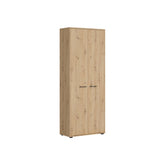 Dulap SPACE OFFICE, stejar artisan, PAL laminat, cu 2 usi, 80x37x203 cm