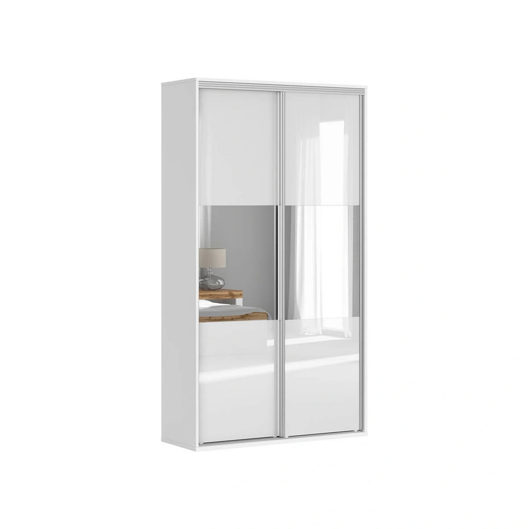 Dulap FLEX, alb, PAL, cu 2 usi, 120x45x218 cm