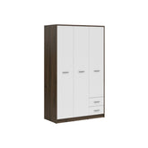 Dulap NEPO PLUS, stejar nobil/alb, PAL laminat, cu 3 usi si 2 sertare, 119x55x197 cm